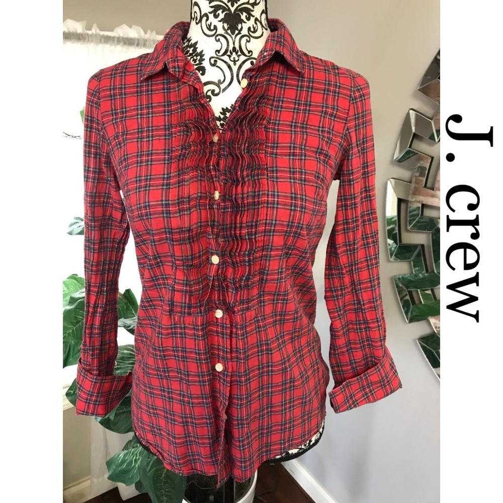 J. Crew women plaid button down shirt